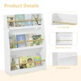 thumbnail image 3 of Smuxee White Bookshelf for Kids with 3 Tier,Books Organizer and Toy Storage Organizer, 3 of 6