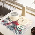 thumbnail image 6 of Ryvnso Cardinal on Fir Berry Dish Drying Mat for Kitchen Countertop 18x24 Large Dish Pad Drainer Rack Dish Sink Mats, 6 of 7