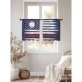 thumbnail image 3 of American Flag Sheer Curtains 45 Inch Length 2 Panels Set Window Treatments, US Flag Baseball Stars Navy Blue Rod Pocket Semi Curtains for Living Room/Bedroom/Kitchen Décor, 104"W x 45"L, 3 of 7