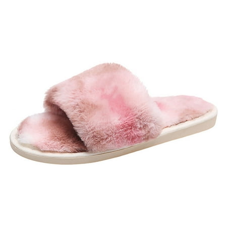 

Women s Fashion Round Toe Flat Leopard Print Large Size Plush Casual Slippers Comfortable Slippers Women Womens House Slippers Size 9