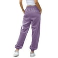 thumbnail image 4 of Bibifish Womens Pants Sweatpants Women Fitness Drawstring Jogging Pants With Pockets Casual Loose Elastic Waist Drawstring Sweatpants, 4 of 7