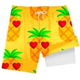 thumbnail image 4 of NAFUU Boys Toddler Jogger Shorts Summer With High Waist Elastic Drawstring Pineapple Print Double Layer Loose Casual Shorts For Boys Sizes 150, 4 of 4