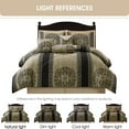 thumbnail image 6 of Nanshing Prince 9 Piece Elegant Medallion Comforter Set, Black Gold, Queen, 6 of 8