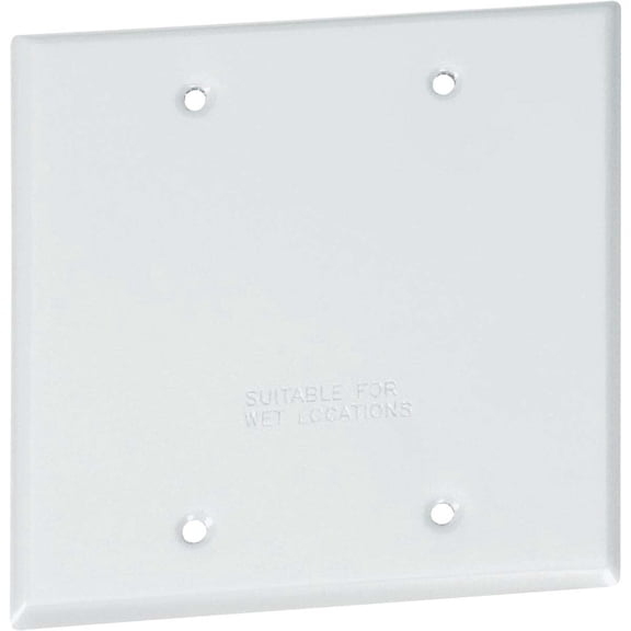 Southwire Double Gang White Weatherproof Blank Cover WC2BW-UPC