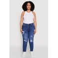 thumbnail image 2 of Womens Plus Size WAX High Waist Distressed Jeans, 2 of 5