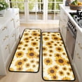 thumbnail image 4 of Kitchen Rugs Sets Of 2,Beige Sunflower Pattern Anti Fatigue Kitchen Mat Rugs Non Slip Washable,Decorative Kitchen Floor Mats for Kitchen,Sink,Laundry,17"x47"+17"x47", 4 of 5