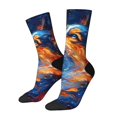 thumbnail image 1 of Balery Galactic Dog Swirls Art Calcetas Largas con Estampado para Hombre y Mujer – Suaves y Transpirables, Talla Única (US 5-11), 1 of 6