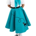 thumbnail image 3 of Hip Hop 50's Shop 1950s Girls Poodle Skirt Costume for Kids (Child Small Teal), 3 of 6