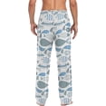 thumbnail image 4 of FREEAMG Fishes Pattern Pajama Pants for Men, Men's Separate Bottoms, Pure Cotton Comfortable Lounge Pants for Men（499）, 4 of 7