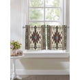 thumbnail image 3 of Half Window Curtain 36 Inches Long, Brown Southwest Window Treatment Curtain Drapes, Ethnic Boho Tribal Vintage Geometric Small Tier Curtains for Bathroom Over Sink, 27.5"x36", 2 Panels, 3 of 7