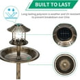 thumbnail image 3 of RONG-3 Outdoor Bird Bath, Garden Bird Baths Decorations with Solar-Powered Lamp and Resin Pedestal Flower Planter Base Bird Feeder for Yard Patio, 3 of 10