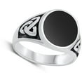 thumbnail image 4 of CHOOSE YOUR COLOR Vintage Simulated Black Onyx Ring .925 Sterling Silver Band CZ Female Size 7, 4 of 4