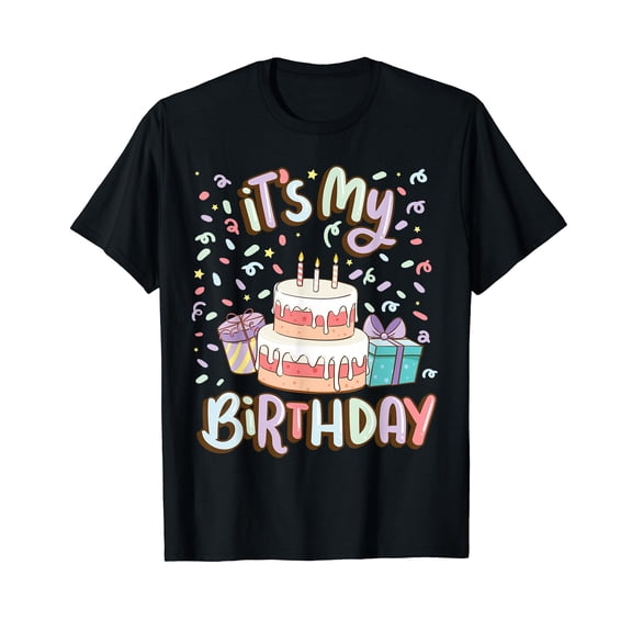 It's My Birthday Cake donut confetti Black T-Shirt