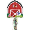 Barn Pinata, Pull String, Red, 14in x 14in