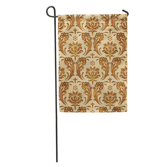 SIDONKU Aboriginal Retro Brown Watercolor Spiral Curve Cross Flower Leaf Aged Garden Flag Decorative Flag House Banner 28x40 inch
