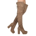 thumbnail image 2 of New Women Wild Diva Sugarlove12 Over The Knee Back Lace Platform Block Heel Boot, 2 of 3