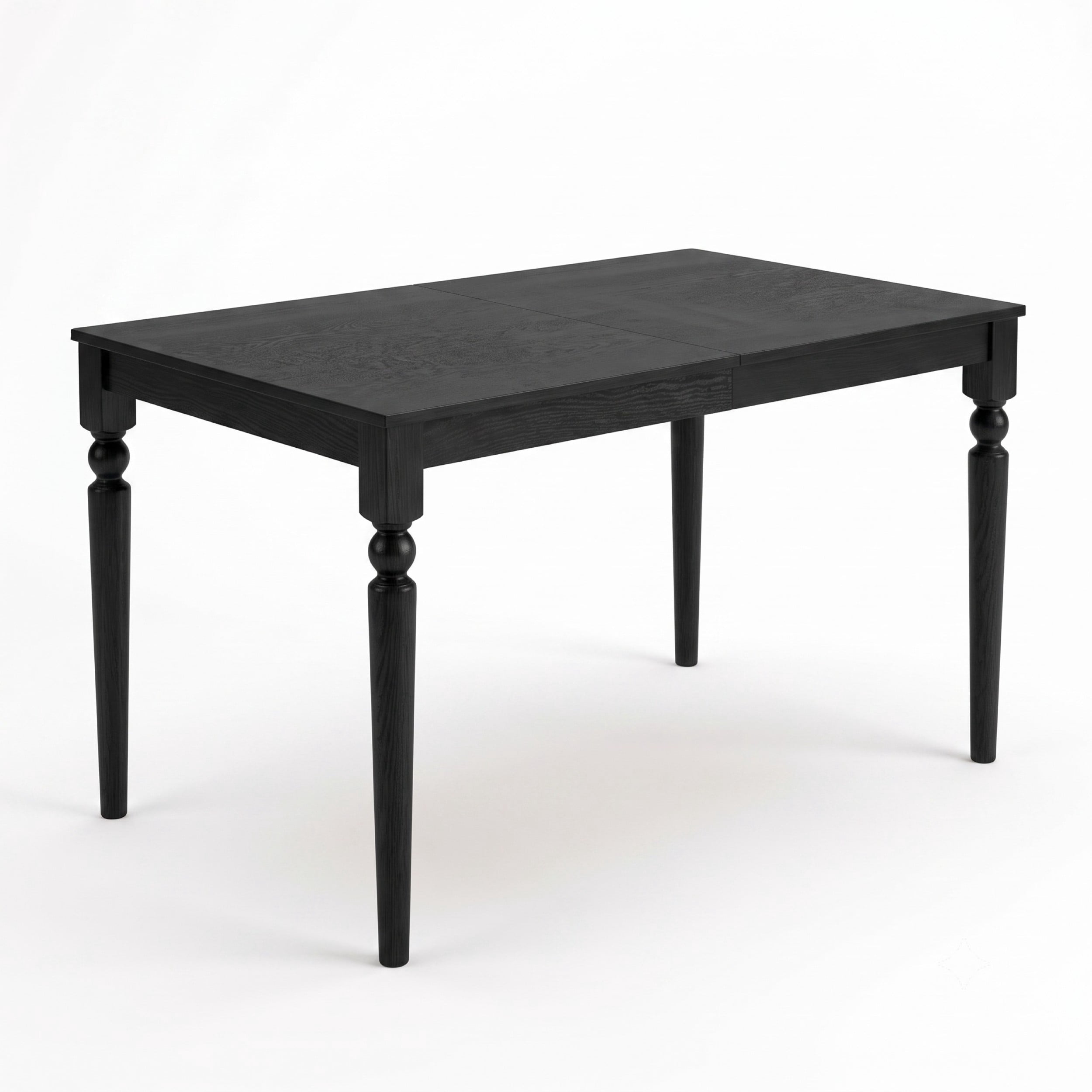 Home Design Pryor 6-Piece Dining Table Set- Rectangular Table, Upholstered Chairs and Bench, Modern Turned Legs Design, Black