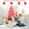 thumbnail image 6 of Costway 6.5ft Snow Flocked Hinged Artificial Christmas Tree w/ Metal Stand Pink, 6 of 10