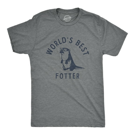 Mens Worlds Best Fotter T Shirt Funny Sarcastic Father's Day Gift Otter Tee for Guys Graphic Tees