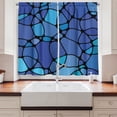 thumbnail image 2 of Ambesonne Blue and Black Kitchen Curtains, Blob Look Forms, 55"x39", Violet Blue Pale Blue, 2 of 3