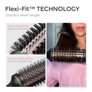 TYMO STYLUX Thermal Brush, 3-in-1 Heated Round Brush for Blowouts, Straightening & Curling, 1.7-inch Ceramic Barrel, Dual Voltage, Black