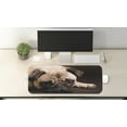 thumbnail image 2 of Pug Computer Mouse Pad, Photograph of a Pet Its Little Paws Pure Bred Dog Image Animal Fun, Rectangle Non-Slip Rubber Mousepad Large, 31" x 12" Gaming Size, Brown Pale Brown, by Ambesonne, 2 of 2
