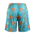 thumbnail image 6 of Rggeeun Child Boys Shorts Colorful Leaves Pattern Elastic Waist With Adjustable Tie & Side Pockets Loose Fit Wide Leg Knee Length For Summer Everyday Wear Adorable Bottoms,Blue,7-8 Years, 6 of 6