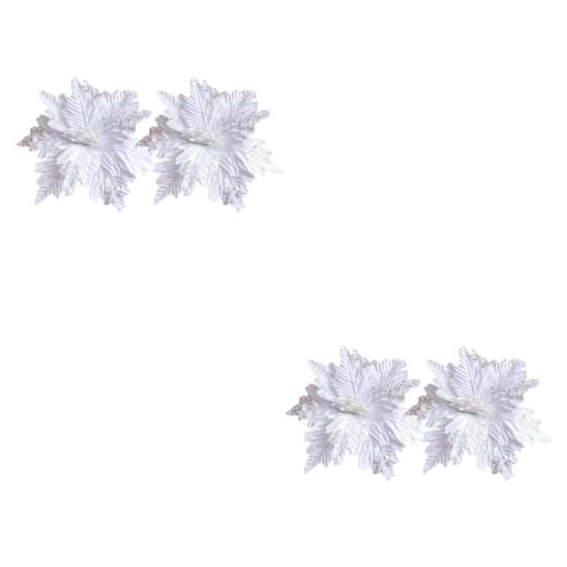 Naiovety 2 uds 25cm purpurina Poinsettia flores artificiales decoración del hogar Type1 NO1