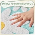 thumbnail image 2 of SIXHOME 20"x32" Cute Daisy Bathroom Rug Non Slip Bath Mat Fluffy Soft Super Absorbent Quick Dry Bathroom Mat Machine Washable Tufted Floral Bath Mats for Bathroom Floor Teal, 2 of 7