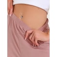 thumbnail image 5 of DARING DIVA Women's Elastic Waist Wide Leg Lounge Pants L Pink, 5 of 7