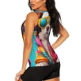 thumbnail image 3 of KLL Colorful Sunglasses Dog Print Womens Tank Top Sleeveless Workout Tops Athletic Running Shirts Yoga Gym Clothes-Medium, 3 of 7