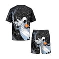 thumbnail image 6 of Hsovts Pajamas for Men Halloween Pumpkins Print Mens Pajama Set Short Sleeve Crewneck & Pajama Shorts Gray L, 6 of 8
