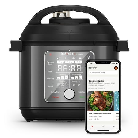 Instant Pot Pro Plus 6qt Electric Pressure Cooker with Wifi Smart Connect, Free Instant App with 1900 Recipes, 10-in-1 Functions