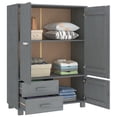 thumbnail image 3 of vidaXL Wardrobe Armoire Closet Storage Organizer Rack HAMAR Solid Wood Pine, 3 of 6