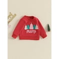 thumbnail image 4 of Elippeo Toddler Girls Boys Sweatshirts Christmas Clothes Christmas Tree Letter Print Long Sleeve Baby Pullovers Fall Clothes Tops 6 12 18 24 Months 3 Years, 4 of 9