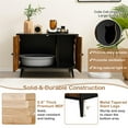 thumbnail image 5 of Pefilos 31" Hidden Large Cat Litter Boxes Enclosure Furniture with Divider, Cat-Shaped Entries Cat House for Bedroom, Living Room, Black, 5 of 7