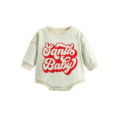 

Merry Christmas Newborn Baby Boy Girl Romper Santa Baby Jumpsuit Long Sleeve Playsuit Xmas Clothing