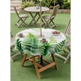 thumbnail image 4 of Outdoor Tablecloth with Umbrella Hole for Patio/Picnic/Party/Camping, Spring Leaves Waterproof Table Cloth Round Cover Washable, Pastoral Garden Botanical Gray Wooden (Dia 54"), 4 of 8