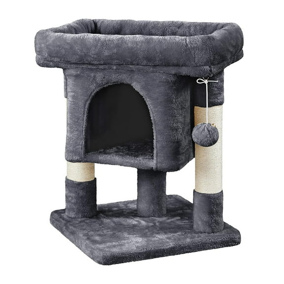 Extra Large Cat Tree, Comfortable Plush Perch, Sisal Scratching Posts for Clawing, Spacious Platform for Multiple Cats, Indoor Entertainment, Gray