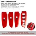 thumbnail image 4 of Xotic Tech Interior Window Lift Door Lock Switch Control Panel Cover Trim, Sporty Red, Compatible with Honda Accord 10th Gen 2018-2022, 4 of 9