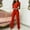 Red, variant on Honeeladyy Clearance under 5$ Suspender Jumpsuit Women Houndstooth Printed Buttons Casual Sleeveless Long Pants Jumpsuit V Neck Slim Trendy Rompers