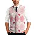 thumbnail image 2 of Valentine's Day Sweater Vest for Men V-Neck Sleeveless Button Up Cardigan Valentines Vest Sweater, 2 of 7