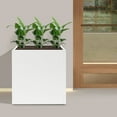 thumbnail image 2 of Tall Metal Planter Box for Outdoor/Indoor Use, 24*10*24 Inches Large Rectangular Flowerpot With Practical Tool, Free Standing for Office and Gardens (White), 2 of 16