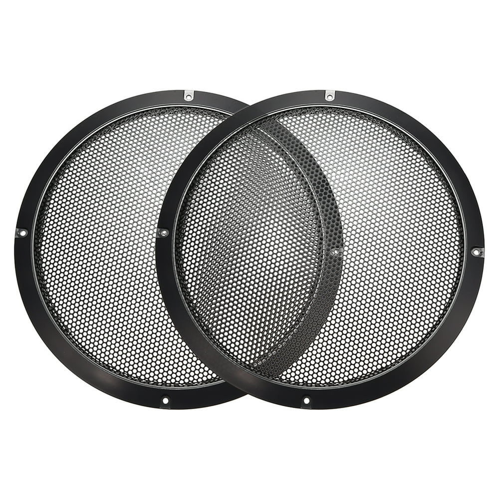 Speaker Grill Cover 10 Inch 275mm Mesh Decorative Circle Subwoofer Protector Black 2pcs