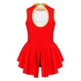 thumbnail image 3 of Ocealan Girls Ringmaster Circus Show Dancewear Sleeveless Leotard Tail Skirts Lion Tamer Uniform Red 14, 3 of 7
