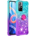 thumbnail image 3 of Clear Case for Xiaomi Redmi Note 11 Pro with Ring Kickstand, Bling Gradient Quicksand Glitter Flowing Liquid Floating Case Cover for Xiaomi Redmi Note 11 Pro/Note Pro+      Bluish Violet, 3 of 7