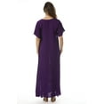 thumbnail image 3 of Riviera Sun Embroidered Maxi Dress with Double Side Slits (Purple, Large), 3 of 3