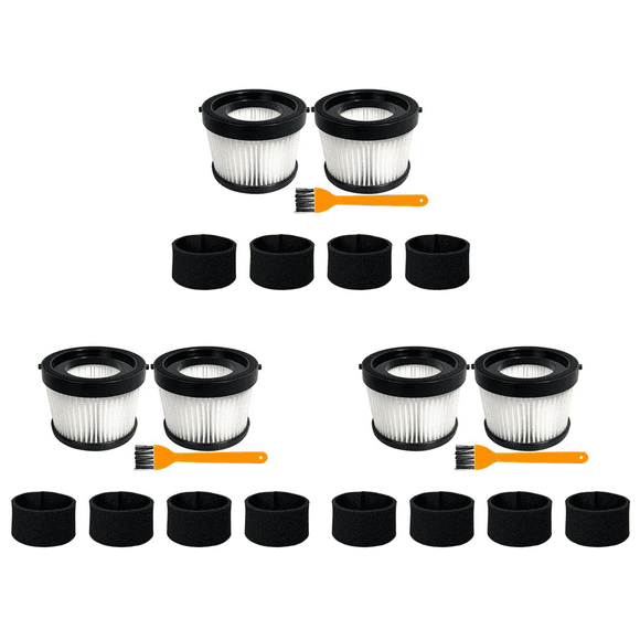 6Pcs DCV5011H HEPA Filter for DCV501HB Cordless Handheld Vacuum, with 12 Foam Sleeve Filters & 3 Brush