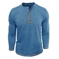 thumbnail image 6 of Youthup Men's Casual Henley Long Sleeve T-Shirt with Four-Button Detail & Color Block Design for Daily Wear, 6 of 10