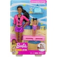 thumbnail image 6 of Barbie Gymnastics Coach & Student Doll Balance Beam Playset, Brunette, 6 of 7